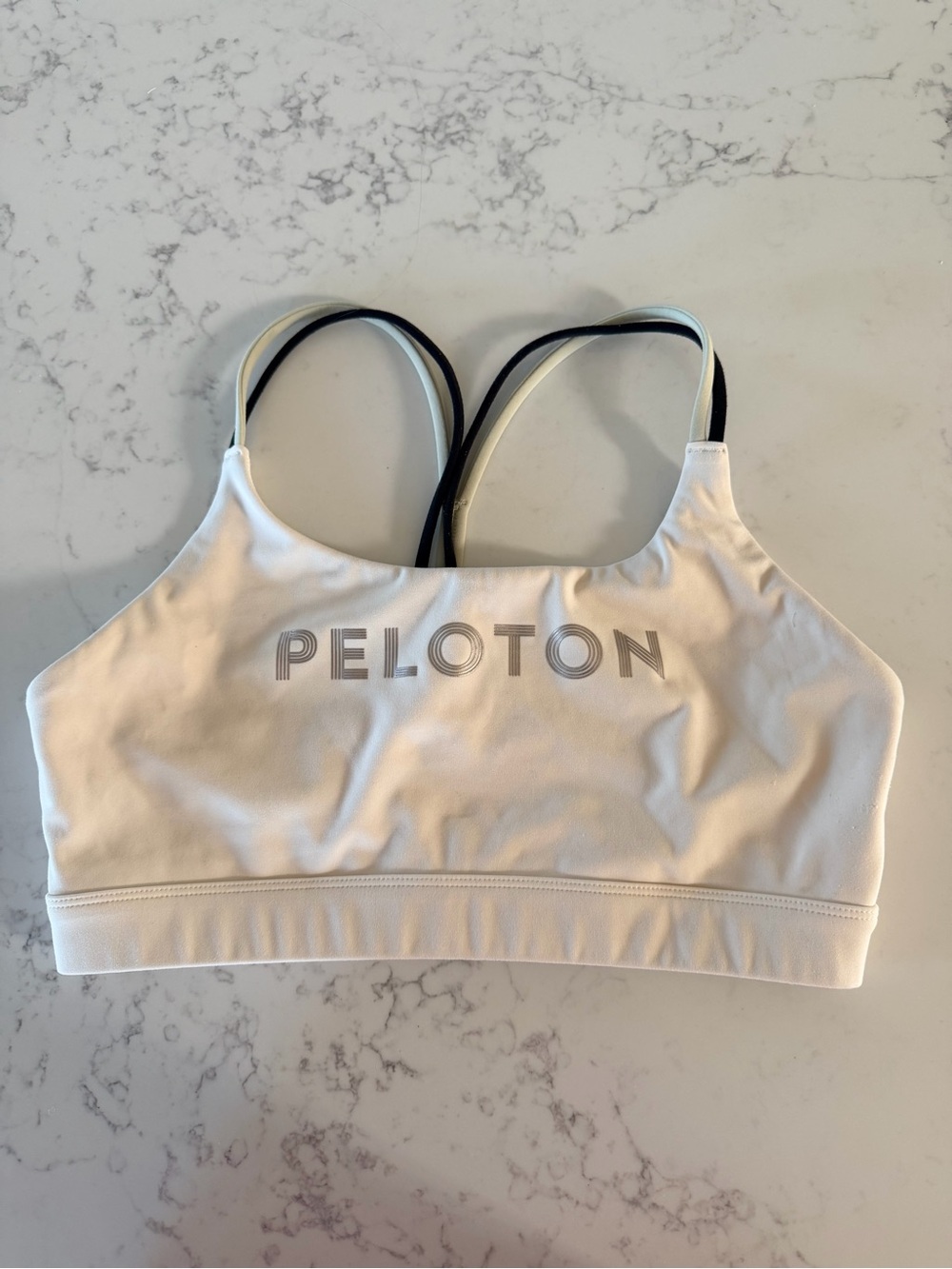 Peloton White Sports Bra - medium